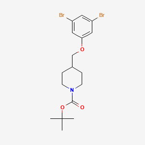 molecular formula C17H23Br2NO3 B595923 1-(N-Boc-Piperidin-4-ylmethoxy)-3,5-dibromobenzene CAS No. 1257665-16-9