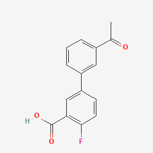 molecular formula C15H11FO3 B595934 5-(3-Acetylphenyl)-2-fluorobenzoic acid CAS No. 1261991-55-2