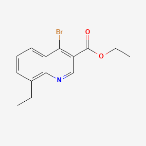 molecular formula C14H14BrNO2 B595950 Ethyl 4-bromo-8-ethylquinoline-3-carboxylate CAS No. 1242260-64-5