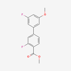 molecular formula C15H12F2O3 B595951 Methyl 2-fluoro-4-(3-fluoro-5-methoxyphenyl)benzoate CAS No. 1365272-01-0
