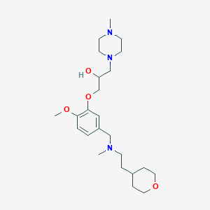 molecular formula C24H41N3O4 B5959519 1-[2-methoxy-5-({methyl[2-(tetrahydro-2H-pyran-4-yl)ethyl]amino}methyl)phenoxy]-3-(4-methyl-1-piperazinyl)-2-propanol 