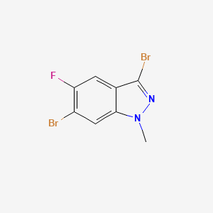 molecular formula C8H5Br2FN2 B595955 3,6-Dibromo-5-fluoro-1-methyl-1H-indazole CAS No. 1286734-91-5