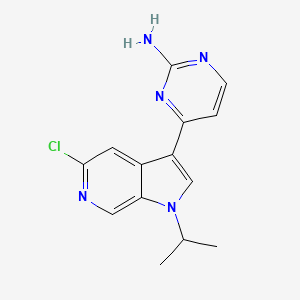 molecular formula C14H14ClN5 B595959 4-(5-Chloro-1-isopropyl-1H-pyrrolo[2,3-c]pyridin-3-yl)pyrimidin-2-amine CAS No. 1221153-82-7