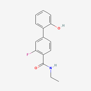 molecular formula C15H14FNO2 B595964 2-[4-(Ethylcarbamoyl)-3-fluorophenyl]phenol CAS No. 1261975-62-5