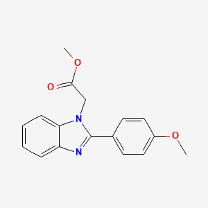 molecular formula C17H16N2O3 B5959728 methyl 2-[2-(4-methoxyphenyl)-1H-1,3-benzodiazol-1-yl]acetate 