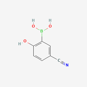 molecular formula C7H6BNO3 B595987 5-Cyano-2-hydroxyphenylboronic acid CAS No. 1256355-57-3