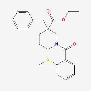 molecular formula C23H27NO3S B5959963 ethyl 3-benzyl-1-[2-(methylthio)benzoyl]-3-piperidinecarboxylate 