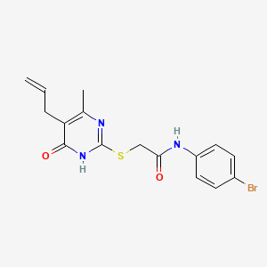 molecular formula C16H16BrN3O2S B5959968 N-(4-BROMOPHENYL)-2-{[4-METHYL-6-OXO-5-(PROP-2-EN-1-YL)-1,6-DIHYDROPYRIMIDIN-2-YL]SULFANYL}ACETAMIDE 