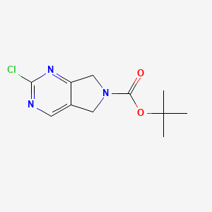 molecular formula C11H14ClN3O2 B596002 tert-Butyl 2-chloro-5H-pyrrolo[3,4-d]pyrimidine-6(7H)-carboxylate CAS No. 1211581-47-3