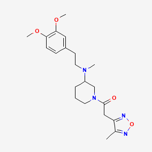 molecular formula C21H30N4O4 B5960023 N-[2-(3,4-dimethoxyphenyl)ethyl]-N-methyl-1-[(4-methyl-1,2,5-oxadiazol-3-yl)acetyl]-3-piperidinamine 