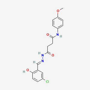 molecular formula C18H18ClN3O4 B5960079 N'-[(E)-(5-chloro-2-hydroxyphenyl)methylideneamino]-N-(4-methoxyphenyl)butanediamide 