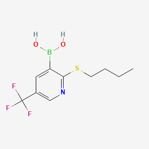 molecular formula C10H13BF3NO2S B596008 2-丁基硫代-5-三氟甲基吡啶-3-硼酸 CAS No. 1256345-53-5