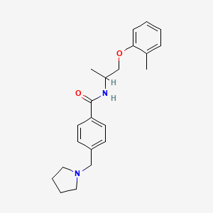 molecular formula C22H28N2O2 B5960084 N-[1-(2-METHYLPHENOXY)PROPAN-2-YL]-4-[(PYRROLIDIN-1-YL)METHYL]BENZAMIDE 