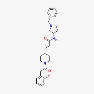 molecular formula C27H34FN3O2 B5960099 N-(1-benzylpyrrolidin-3-yl)-3-[1-[2-(2-fluorophenyl)acetyl]piperidin-4-yl]propanamide 