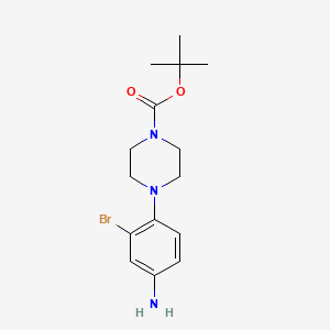 molecular formula C15H22BrN3O2 B596018 tert-Butyl 4-(4-amino-2-bromophenyl)piperazine-1-carboxylate CAS No. 1314985-71-1