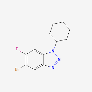 molecular formula C12H13BrFN3 B596019 5-溴-1-环己基-6-氟-1,2,3-苯并三唑 CAS No. 1365272-81-6