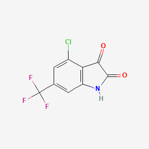 molecular formula C9H3ClF3NO2 B596030 4-Chloro-6-(trifluoromethyl)indoline-2,3-dione CAS No. 1332606-83-3