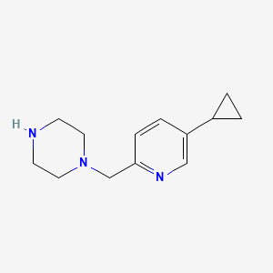molecular formula C13H19N3 B596033 1-((5-Cyclopropylpyridin-2-yl)methyl)piperazine CAS No. 1211592-05-0