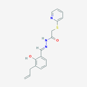 molecular formula C17H17N3O2S B5960405 N'-[(E)-[2-Hydroxy-3-(prop-2-EN-1-YL)phenyl]methylidene]-2-(pyridin-2-ylsulfanyl)acetohydrazide 