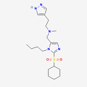 molecular formula C20H33N5O2S B5960411 N-[(3-butyl-2-cyclohexylsulfonylimidazol-4-yl)methyl]-N-methyl-2-(1H-pyrazol-4-yl)ethanamine 