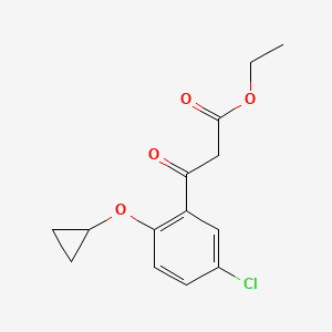 molecular formula C14H15ClO4 B596067 Ethyl 3-(5-chloro-2-cyclopropoxyphenyl)-3-oxopropanoate CAS No. 1260169-30-9