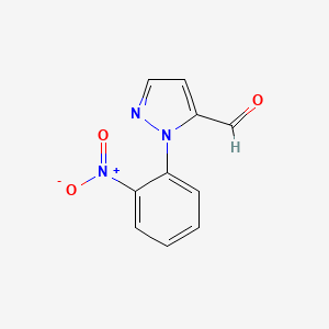 molecular formula C10H7N3O3 B596073 1-(2-nitrophenyl)-1H-pyrazole-5-carbaldehyde CAS No. 1269292-09-2