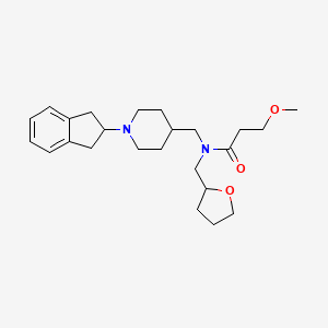 molecular formula C24H36N2O3 B5960769 N-[[1-(2,3-dihydro-1H-inden-2-yl)piperidin-4-yl]methyl]-3-methoxy-N-(oxolan-2-ylmethyl)propanamide 