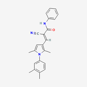 molecular formula C24H23N3O B5960789 (E)-2-cyano-3-[1-(3,4-dimethylphenyl)-2,5-dimethylpyrrol-3-yl]-N-phenylprop-2-enamide 