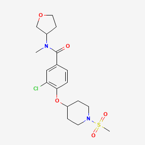 molecular formula C18H25ClN2O5S B5960822 3-chloro-N-methyl-4-(1-methylsulfonylpiperidin-4-yl)oxy-N-(oxolan-3-yl)benzamide 