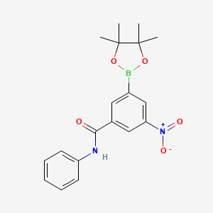 molecular formula C19H21BN2O5 B596088 3-nitro-N-phenyl-5-(4,4,5,5-tetramethyl-1,3,2-dioxaborolan-2-yl)benzamide CAS No. 1309980-15-1