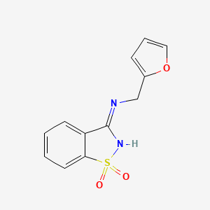 molecular formula C12H10N2O3S B5960929 3-[(2-Furylmethyl)amino]benzo[d]1,2-thiazole-1,1-dione 