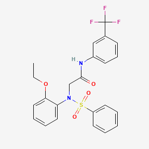 molecular formula C23H21F3N2O4S B5960934 N~2~-(2-ethoxyphenyl)-N~2~-(phenylsulfonyl)-N~1~-[3-(trifluoromethyl)phenyl]glycinamide 