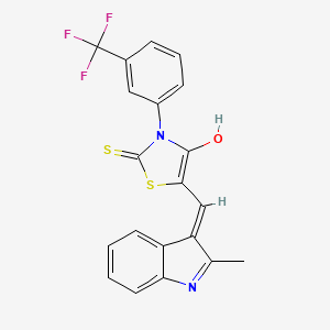 molecular formula C20H13F3N2OS2 B5961019 5-[(2-methyl-1H-indol-3-yl)methylene]-2-thioxo-3-[3-(trifluoromethyl)phenyl]-1,3-thiazolidin-4-one 