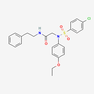 molecular formula C24H25ClN2O4S B5961035 N~2~-[(4-chlorophenyl)sulfonyl]-N~2~-(4-ethoxyphenyl)-N~1~-(2-phenylethyl)glycinamide 