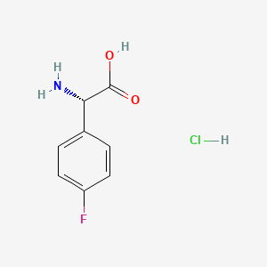 molecular formula C8H9ClFNO2 B596104 L-P-FLUOROPHENYLGLYCINE HCL CAS No. 185994-15-4