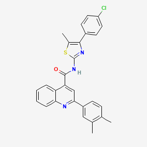 molecular formula C28H22ClN3OS B5961050 N-[4-(4-chlorophenyl)-5-methyl-1,3-thiazol-2-yl]-2-(3,4-dimethylphenyl)quinoline-4-carboxamide 