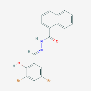 molecular formula C18H12Br2N2O2 B5961069 N-[(E)-(3,5-dibromo-2-hydroxyphenyl)methylideneamino]naphthalene-1-carboxamide 