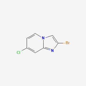 molecular formula C7H4BrClN2 B596108 2-溴-7-氯咪唑并[1,2-a]吡啶 CAS No. 1260825-69-1