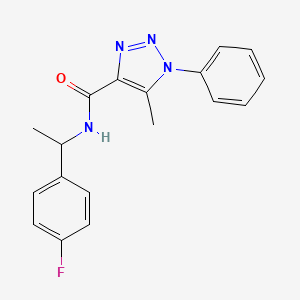 molecular formula C18H17FN4O B5961115 N-[1-(4-fluorophenyl)ethyl]-5-methyl-1-phenyl-1H-1,2,3-triazole-4-carboxamide 
