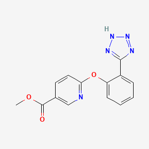 molecular formula C14H11N5O3 B596112 Methyl 6-(2-(1H-tetrazol-5-yl)phenoxy)nicotinate CAS No. 1211770-65-8