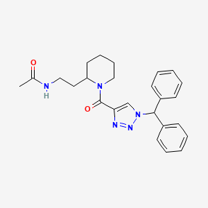 molecular formula C25H29N5O2 B5961154 N-[2-(1-{[1-(diphenylmethyl)-1H-1,2,3-triazol-4-yl]carbonyl}-2-piperidinyl)ethyl]acetamide 