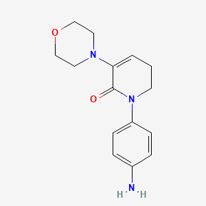 molecular formula C15H19N3O2 B596116 1-(4-Aminophenyl)-3-morpholino-5,6-dihydropyridin-2(1H)-one CAS No. 1267610-26-3
