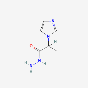 molecular formula C6H10N4O B596120 2-(1H-imidazol-1-yl)propanehydrazide CAS No. 1256642-95-1