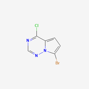 molecular formula C6H3BrClN3 B596125 7-Bromo-4-chloropyrrolo[2,1-f][1,2,4]triazine CAS No. 1269667-51-7