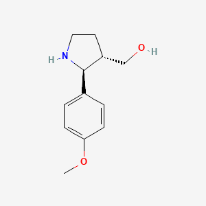 molecular formula C12H17NO2 B596127 (trans-2-(4-Methoxyphenyl)pyrrolidin-3-yl)methanol CAS No. 1245648-74-1