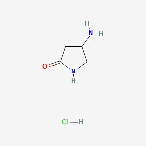 molecular formula C4H9ClN2O B596136 4-Aminopyrrolidin-2-one hydrochloride CAS No. 167465-93-2