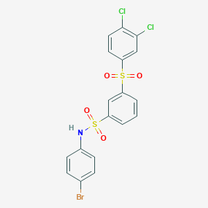 molecular formula C18H12BrCl2NO4S2 B5961414 N-(4-bromophenyl)-3-(3,4-dichlorophenyl)sulfonylbenzenesulfonamide 