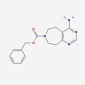 molecular formula C16H18N4O2 B596144 Benzyl 4-amino-8,9-dihydro-5H-pyrimido[4,5-d]azepine-7(6H)-carboxylate CAS No. 1260810-71-6