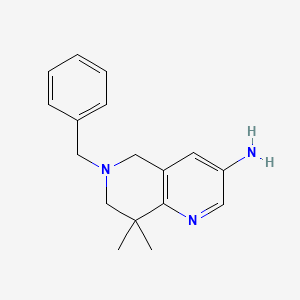 molecular formula C17H21N3 B596147 6-Benzyl-8,8-dimethyl-5,6,7,8-tetrahydro-1,6-naphthyridin-3-amine CAS No. 1356087-44-9