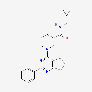 molecular formula C23H28N4O B5961510 N-(cyclopropylmethyl)-1-(2-phenyl-6,7-dihydro-5H-cyclopenta[d]pyrimidin-4-yl)-3-piperidinecarboxamide 